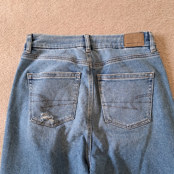 American Eagle Jeans Curvy Mom Jeans Size 4 Short Blue Denim Stretch Casual - Picture 10 of 14